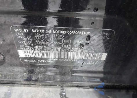 2020 Mitsubishi Outlander Sport 2.4 Gt Awc from USA, damaged, VIN JA4AR4AW4LU002443